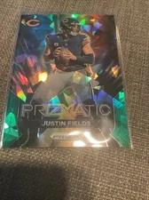 2023 PRIZM FOOTBALL JUSTIN FIELDS PRIZMATIC GREEN CRACKE ICE PRIZM - BEARS.  SSP