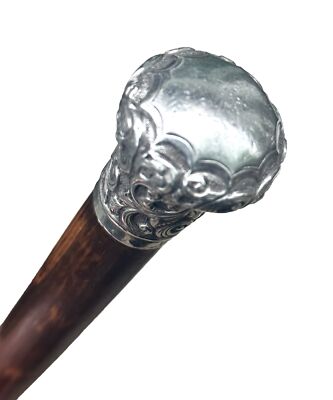 Vintage Antique England Child Sterling Silver Swagger Knob Walking