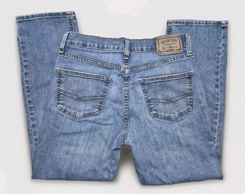 Signature Levis Strauss GOLD Mens Athletic Straight Stretch Blue Jeans 30x30"