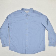Eddie Bauer Men Button Down Shirt Long Sleeve Cotton Blend Blue Size 2XL Travex