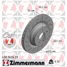 2x Zimmermann Scheibenbremse 26129702 hinten A2114231112 A2114231012