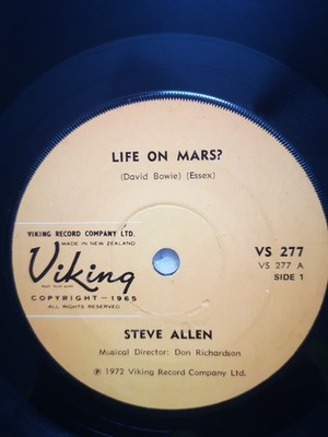 Steve Allen '' Life on Mars ''(David Bowie) New Zealand 1972 Viking Single RARE
