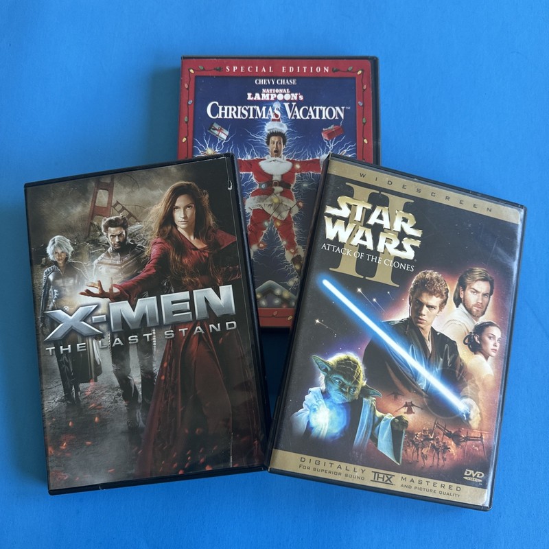 Lot Of 3 DVDs: Star Wars, Christmas Vacation And X-Men