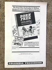 Born Free 1966 Movie Pressbook 11x17 Virginia McKenna Bill Travers