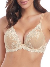 Image of Wacoal Embrace Lace Bra Plunge Underwired Lightly Padded Bras Lingerie