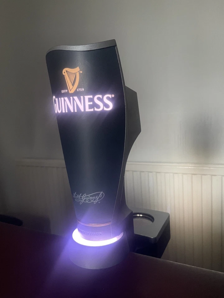 Guinness Surger Unit Man Cave Pub Home Bar LED Harp Classic Shape UK Plug VGC - Image 3 of 4