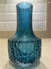 Whitefriars Bark Mallet Vase In Kingfisher Blue