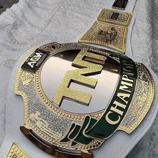 AEW TNT Premium Championship Belt Replica- Brass- Real Leather- Adult Size 2/4mm