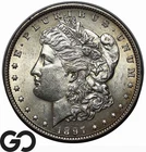 1897 Morgan Silver Dollar Coin, Nice BU++