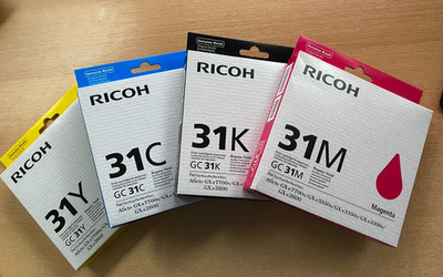4x original Ricoh GC 31K 31C 31Y 31M GC-31 Ricoh Aficio GX e7700n e5550n e3350n