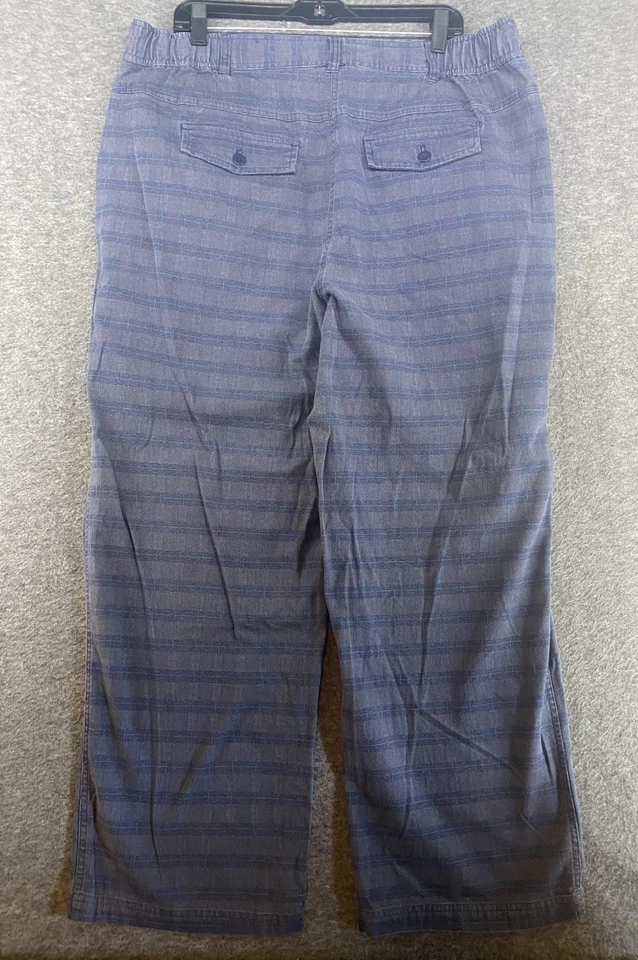 Pantalones de mujer Basic Editions talla 18 calce clásico púrpura azul a cuadros Foto 2 de 4