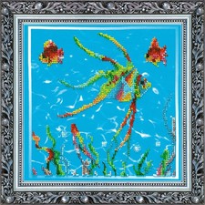 Bead Embroidery Kit "Fish 2" Stitching Handmade Beadwork