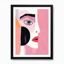 Abstract Portrait Of A Woman 63 Art Framed Wall Art Poster Canvas Print Picture