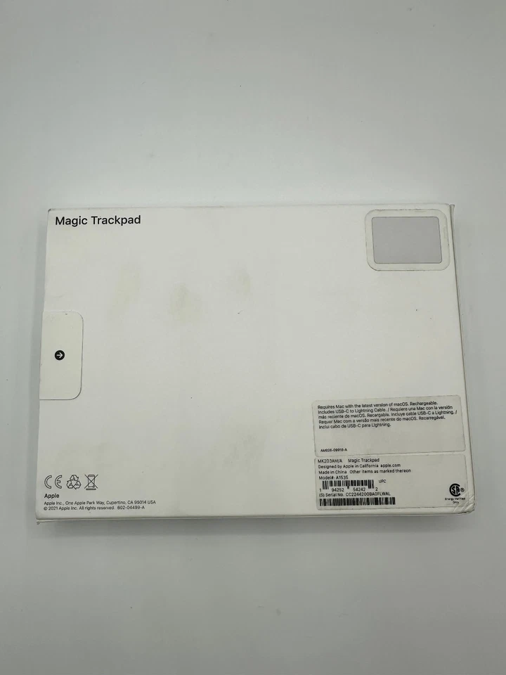 Apple Magic Trackpad -White  Multi-Touch Surface  A1535 - Image 2 of 2