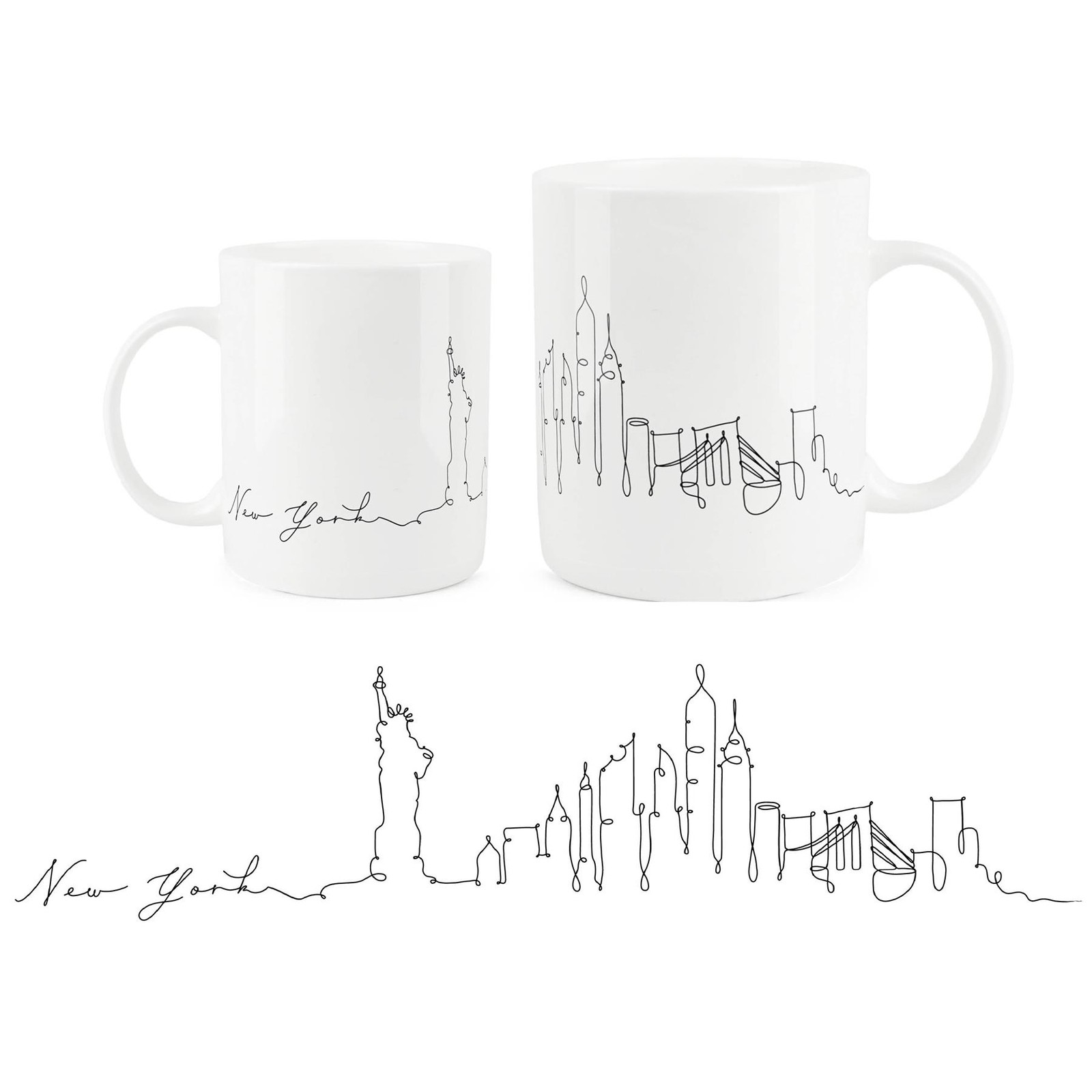 New York City Skyline Souvenir Landmark Buildings Mug- Gift for Adventurers