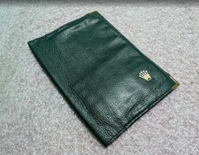 RARE Authentic Vintage ROLEX Green Leather Wallet Montres Geneva Switzerland
