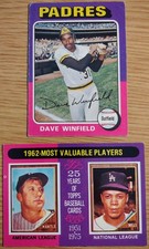 (2) 1975 Topps Baseball Cards #61 Dave Winfield #200 Mickey Mantle/Maury Willis⚾