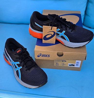 ASICS GT-2000 9 Trail Men's Running Shoes Black/Digital Aqua Orange 1011B046