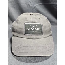 Simms Fishing Products Authentic Gray Baseball Cap Hat Adjustable
