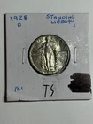 1928-D Standing Liberty Quarter Almost Uncirculated AU Nice Strike