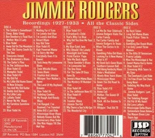JIMMIE RODGERS (COUNTRY) - RECORDINGS 1927-1933 NEW CD