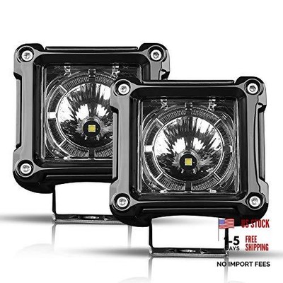 LED Cubes, Rigidhorse 3 Inch LED Pods Light 2PCS 100W Square Driving Lights