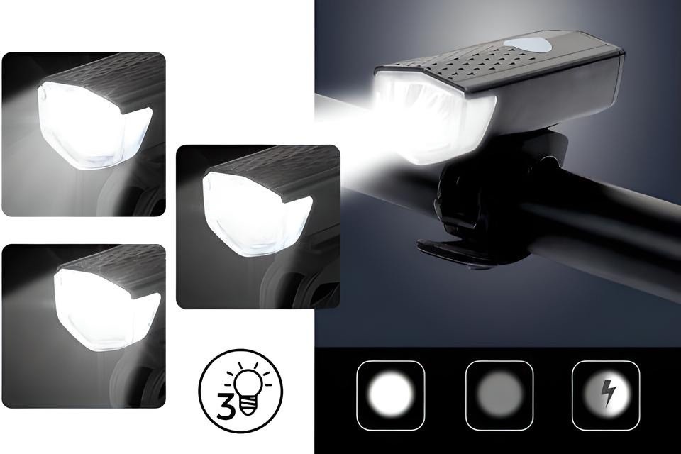 Fahrradlicht LED Set Wiederaufladbarer Akku, Front- Rücklicht, wasserdicht