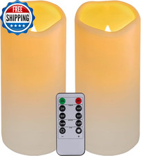 Flickering Flameless LED Candles with 10-Key Remote  Timer Waterproof...