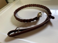 Brown Fully Braided Real Leather Dog Leash 3ft Long for Medium to Large Dogs