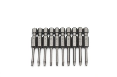 TMAX 10 Piece T9 Round Shaft 2 Inch Length Screwdriver Insert Bits Hex Shank