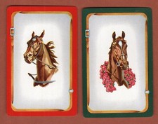 2 Single Swap Playing Cards VINTAGE PAIR #2 BEAUTIFULRACEHORSES DERBY WINNER