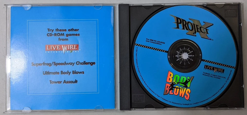 Live Wire 2 Games Project X & Body Blows 1994 CD-Rom PC Game - Image 3 of 3