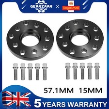 2x 15mm Hubcentric Wheel Spacers 5x100 & 5x112 57.1 & 10× Bolts For VW Audi NEW