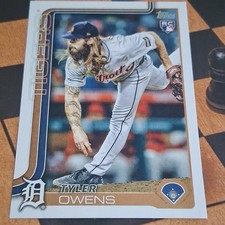 Topps 2025 Update Series Tyler Owens Detroit Tigers Rookie Base Set Card US247. rookie card picture