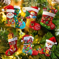 6X  Christmas Gift Socks Ornament Xmas Tree Hanging Figure Decoration Pendants