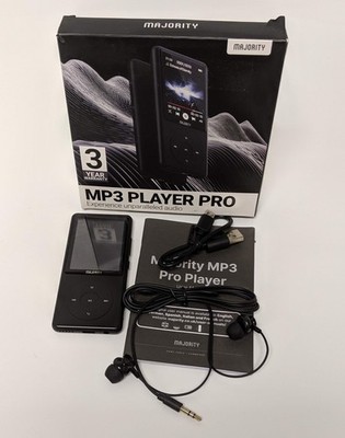 Majority MP3 Player Pro 64GB Bluetooth 2.4'' Screen Portable Music Player Black