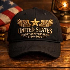 Custom United States 250th Anniversary Embroidered Hat Patriotic Star Eagle