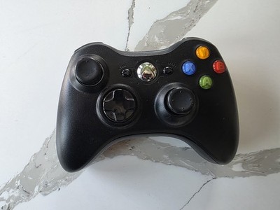 Microsoft Xbox 360 Wireless OEM Controller Black Gamepad CLEANED & TESTED