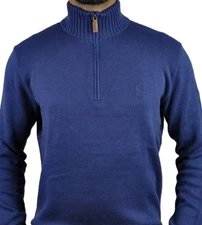 *NEW - POLO RALPH LAUREN MENS CLASSIC ½ Zip COTTON SWEATER : BLUE - M - XXL