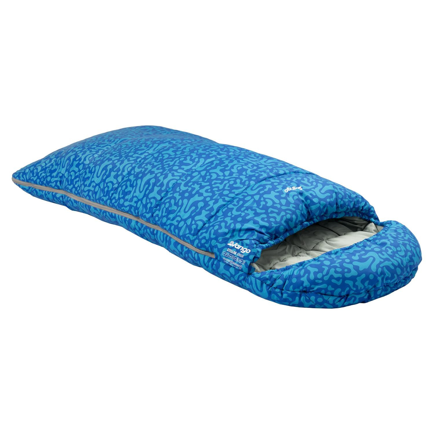 Vango Stellar Junior Sleeping Bag: Colour: Atlantic Blue Small - Outdoor Action - Image 3