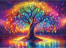 1000 Piece Puzzle for Adult Jigsaw Puzzle Tree of Life Colorful, 1000 pcs Puzzle