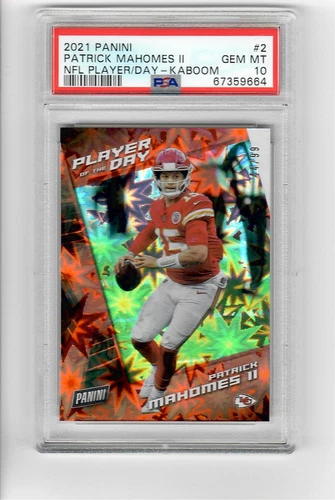 2021 Patrick Mahomes KABOOM Player of the Day 44/99 SSP  Rare PSA Gem Mint 10