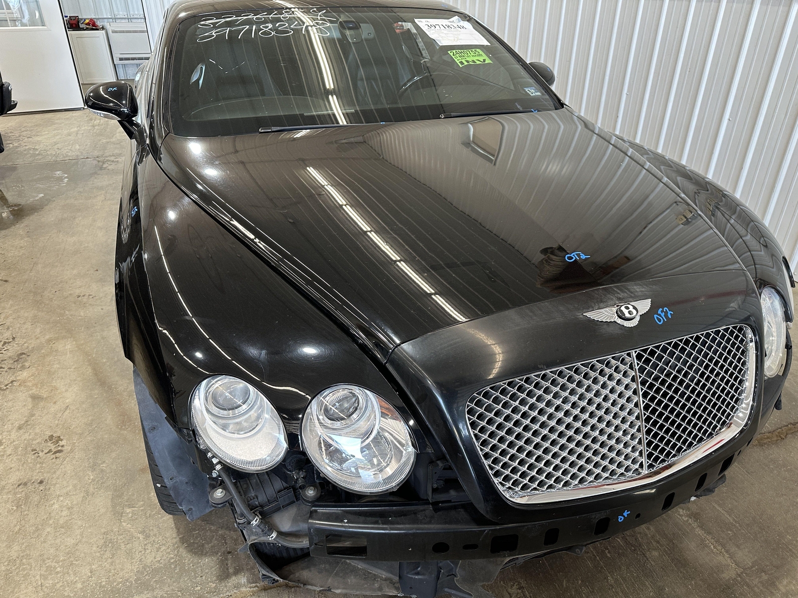 07 BENTLEY CONTINENTAL FRONT HOOD BONNET W/ HINGES BELUGA BLACK L041