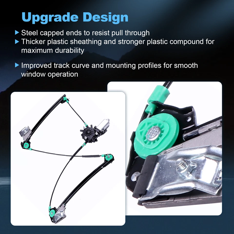 Regulador de ventana lateral del pasajero delantero con motor para Chevrolet Corvette 1997-2004 Foto 4 de 4