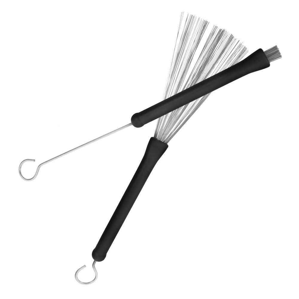 2 Retractable Loop-End Metal Steel Wire Drum Sticks for Percussion