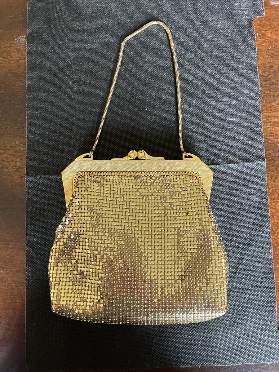 Vintage Oroton West Germany Gold Mesh Evening Bag Rat Tail Strap