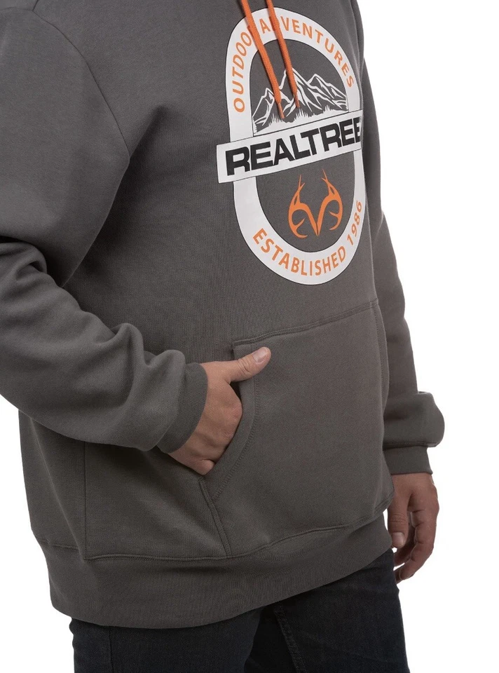 Realtree Men's Graphic Hoodies with Long Sleeves Charcoal - Image 3 of 4