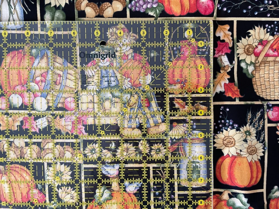 Dianna Marcum Otoño Otoño Calabaza Espantapájaros Tela Negra Marcus Brothers 4.5 Yardas Foto 3 de 4