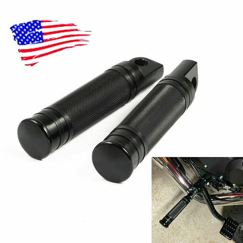 2PCS Universal Motorcycle Bike Folding Foot Pegs Footpegs Rear Set Pedals Black