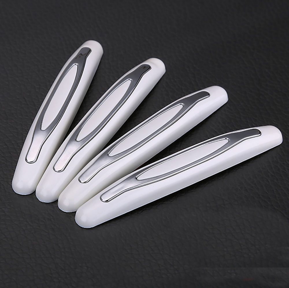 4pcs Car Door Edge Guard Bumper Anti-Scratch Protector Molding Strip White